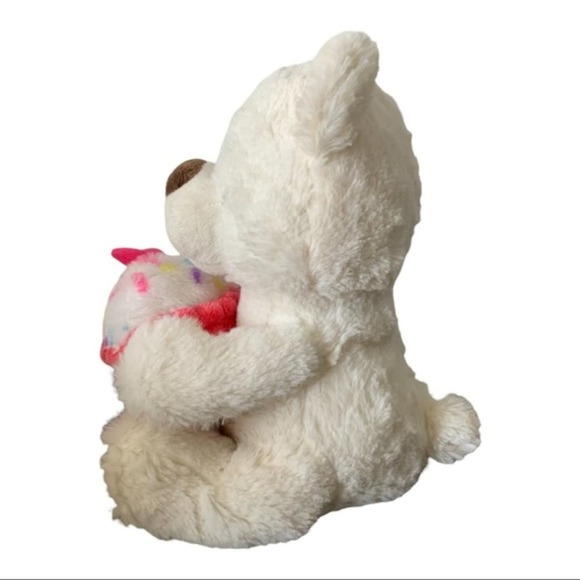Kellytoy White Bear with Pink Cupcake Plush Toy - Picture 4 of 7